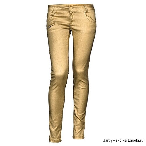 джинсы золотого цвета